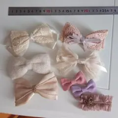 リボンヘアアクセサリー 8個セット