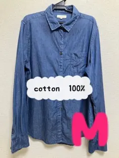 earthmusic&ecology トップス デニム 綿 シャツ 長袖