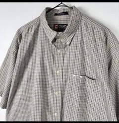 古着 90s CHAPS ラルフローレン シャツ 半袖 チェック ベージュ XL