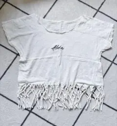 【美品】Local Motion Aloha刺繍 裾フリンジトップスのサムネイル