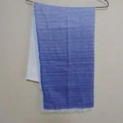 青グラデーション ストール 木綿（ガーゼ）？