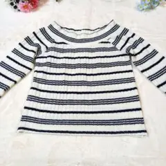 ROPÉ PICNIC ボーダー柄 ボートネックショート丈ニット