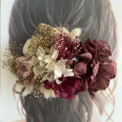 No.2ドライフラワーヘアアクセサリーピン成人式結婚式卒業式等彩りにハンドメイド
