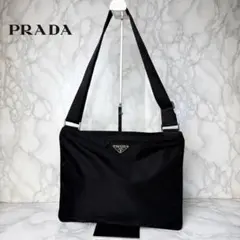 041 美品 PRADA ショルダーバッグ サコッシュ 斜めがけ 黒 b4