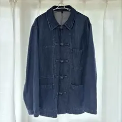 無印良品　木の実から作ったカポック混デニム　結び釦ジャケットのサムネイル
