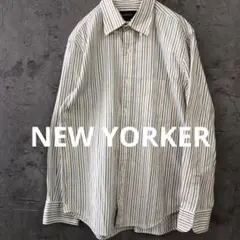 0367【NEW YORKER】美品✨ レディース ストライプ シャサイズL