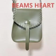 オリーブグリーン レザーショルダーバッグ　beams