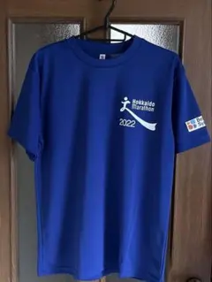 北海道マラソン 2022 記念Tシャツ ブルー　限定品　非売品のサムネイル