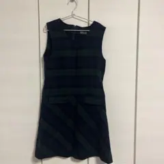 ネイビー・グリーン チェック ジャンバースカート