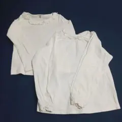 ユニクロ女の子用白色長袖Tシャツ2点セット　120cm