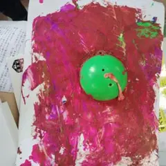 抽象的なアクリルイラスト作品