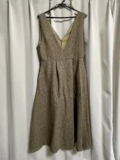 【即日発送】冬物セール‼︎ブラウン Vネック ワンピース M