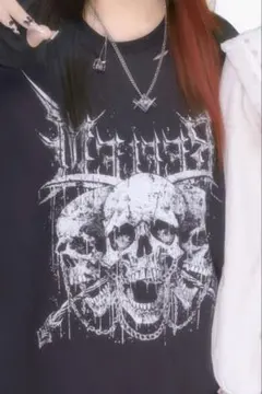 スカルプリントダメージTシャツ/ハーフスリーブカットソー レフレムのサムネイル