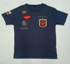AVIREX パッチ付き Tシャツ ネイビー