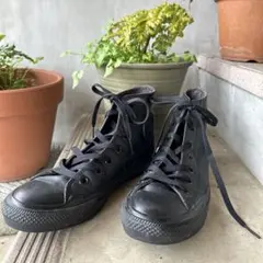 コンバース　ハイカットレザースニーカー　ブラック