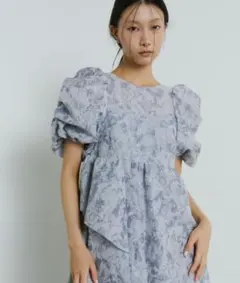 バブルスリーブジャガードドレス ANDRESD 結婚式 - メルカリ