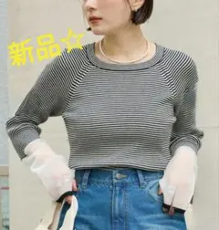 新品 レディーストップス 春ニット ボートネック