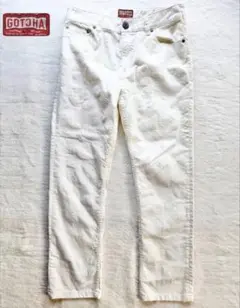 ガッチャ　GOTCHA ホワイト　総柄　刺繍　デニム　パンツ