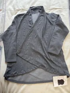 新品❣️シロヤイチガン　オープンフロントカーディガン　グレー　S〜M 羽織り　春