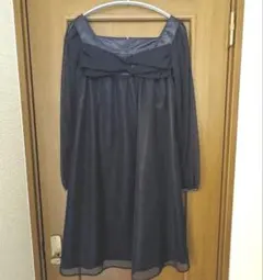 シアー パーティードレス ワンピース ネイビー