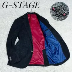 【極美品】g-stage　2Bシングルテーラードジャケット　現行タグ　黒紺　46
