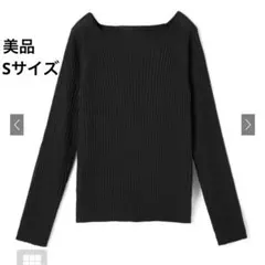 【美品】GRL スクエアネックリブニットトップス rut072 ブラック S