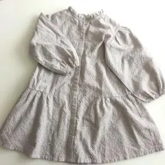 アプレレクール　グレー系チェック柄長袖ワンピース　120