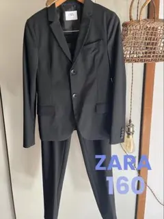 ZARA ブラックスーツ ジャケットとパンツのセット　卒業式・冠婚葬祭に