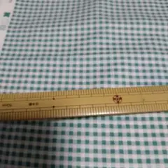値下げ＃2878Riley Blake緑色のチェック柄の生地　生地幅✕約50cm
