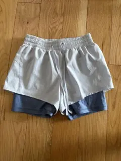 ライトグレー ハーフパンツ ゴムウエスト