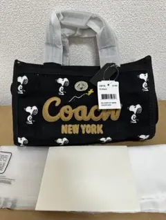 新品・未使用 COACH スヌーピー トートバッグ ブラック