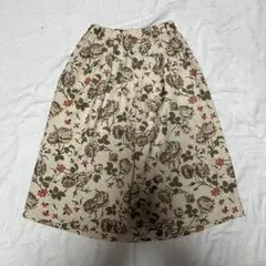 JANE MORE オンワード 花柄 ロングスカート L ベージュ 総柄 レトロ