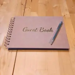 ゲストブック ベージュ おしゃれ 上品 結婚式 発表会