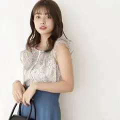 プロポ ラッフルレースブラウス