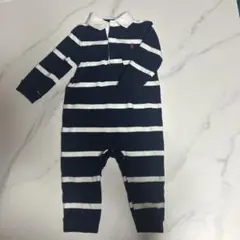 Ralph Lauren ストライプロンパース　9m/75