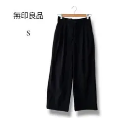 無印良品　レディース　ワイドパンツ　ブラック　シンプル　Sサイズ　コーデュロイ
