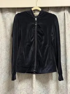 UNIQLO ユニクロ 黒 ブラック ベロア ドレープ 別珍 パーカー