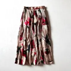 Sov. ソブ　2024年　フラワーサテンロングスカート　プリーツ　総柄　38