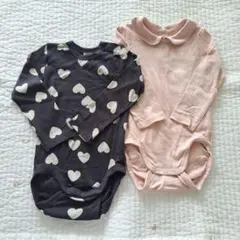 H&M　長袖ロンパース　2枚セット　80