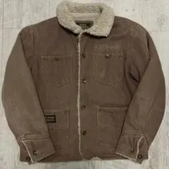 80s〜90s チェーンステッチ　ボアジャケット　ブラウン　アメカジ