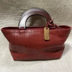 鎌倉高野 takano ハンドバッグ 木製ハンドル 編み込み かごバッグ 鎌倉高野 takano ハンドバッグ 木製ハンドル 編み込み かごバッグ