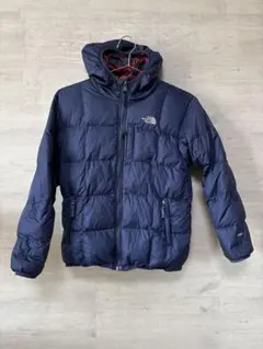 ノースフェイス キッズ150 リバーシブル ダウンジャケット ネイビー 通学