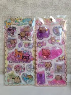 【新品未使用品】サンリオ キラキラウォーターinシール 日焼けキティ 2枚セット