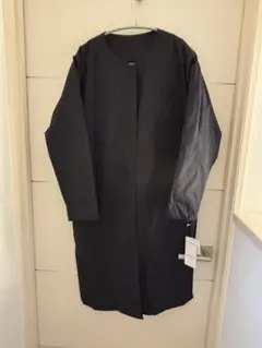 ★週末再値下げ★ダークネイビー ノーカラー ロングコート（noa-ge)