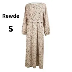 Rewde ルゥデ ロング フレア ワンピース 長袖 花柄 裏地付 リボン 春秋
