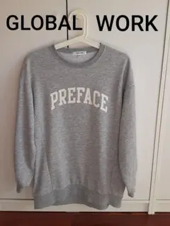 シンプルトレーナー　グレイ