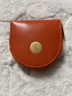 皇居限定 菊の御紋 馬蹄型コインケース オレンジ 小銭入れ