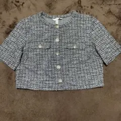 H&M ツイードジャケット ブラック ホワイト