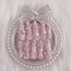 ♡現品♡ マーブルネイル 地雷ネイル ピンク 白 十字架 パンク