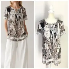 近年美品 LEONARD レオナール コットン ストレッチ チュニック 42
